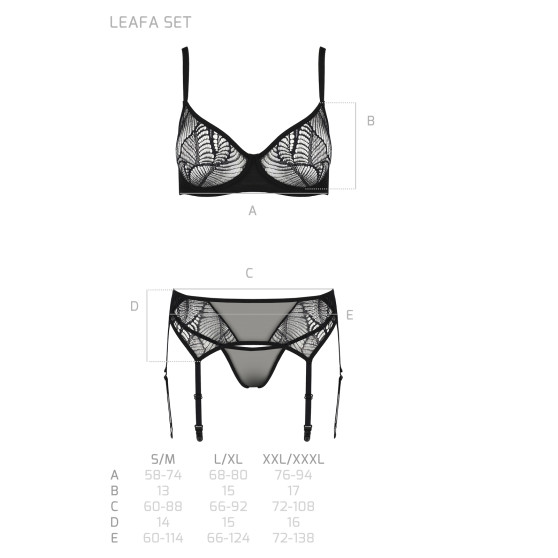 Set pentru femei Passion negru (Leafa set)