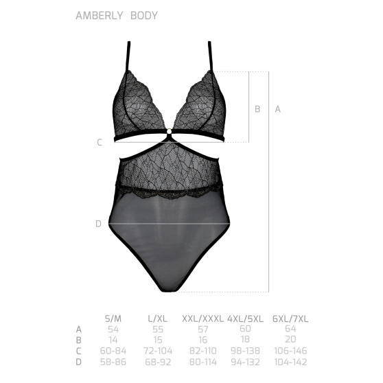 Body pentru femei Passion negru (Amberly body)