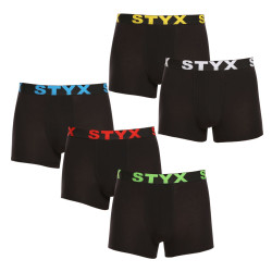 5PACK boxeri bărbați Styx elastic sport negru (5G9601)