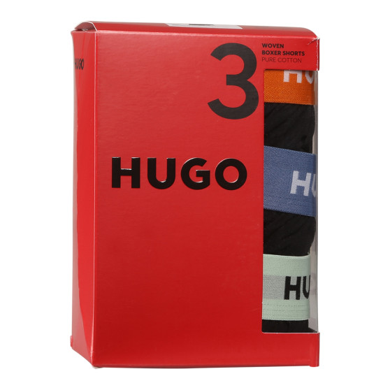 3PACK Boxeri largi bărbați HUGO negri (50518079 961)