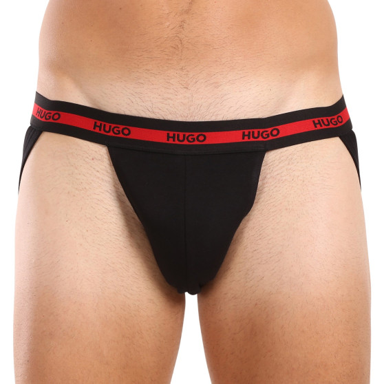 3PACK jocks bărbați HUGO negri (50517882 001)