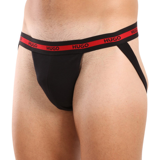 3PACK jocks bărbați HUGO negri (50517882 001)