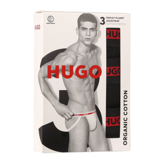 3PACK jocks bărbați HUGO negri (50517882 001)