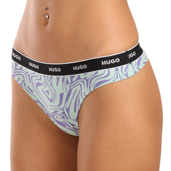 3PACK tanga damă HUGO multicolor (50495870 536)