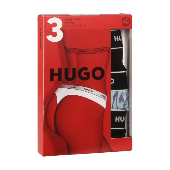 3PACK tanga damă HUGO multicolor (50495870 536)