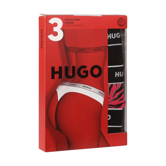 3PACK tanga damă HUGO multicolor (50495870 661)