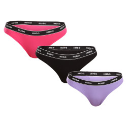 3PACK tanga damă HUGO multicolor (50480150 962)