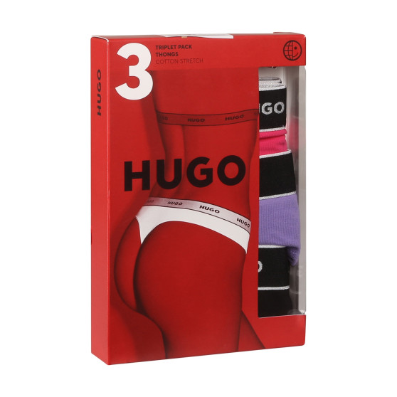 3PACK tanga damă HUGO multicolor (50480150 962)