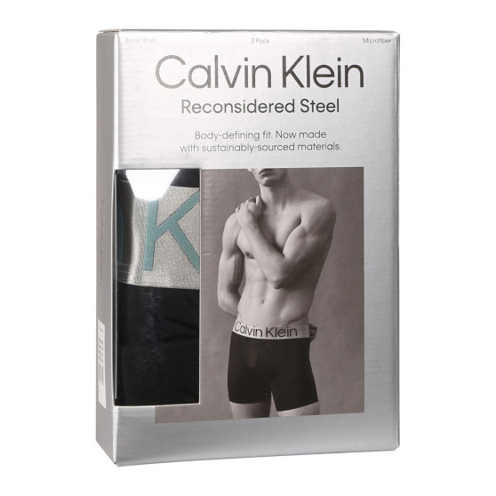 3PACK boxeri bărbați Calvin Klein negri (NB3075A-QTE)