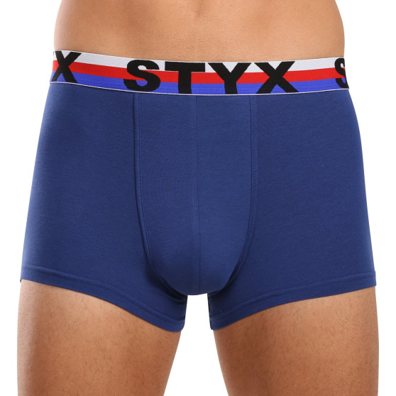 3PACK Styx bărbați boxer pantaloni scurți sport elastic albastru închis tricolor (3G1968)