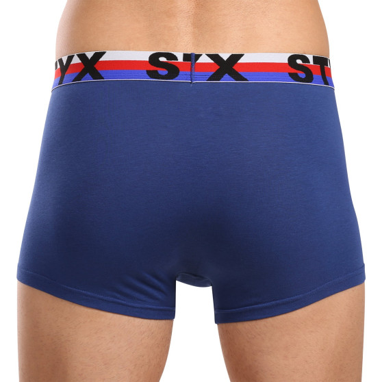 3PACK Styx bărbați boxer pantaloni scurți sport elastic albastru închis tricolor (3G1968)