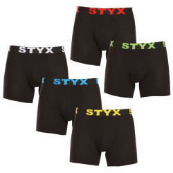 5PACK boxeri bărbați Styx long elastic sport negru (5U9601)