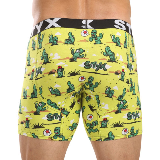 Styx Bărbați boxer pantaloni scurți lungi artă sport cauciuc cactus (UN1351)