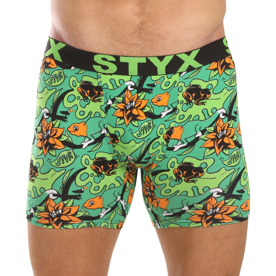 Styx Bărbați boxer pantaloni scurți lungi artă sport cauciuc tropic (UN1557)