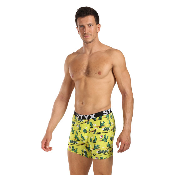 Styx Bărbați boxer pantaloni scurți lungi artă sport cauciuc cactus (UN1351)