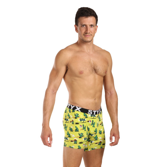 Styx Bărbați boxer pantaloni scurți lungi artă sport cauciuc cactus (UN1351)