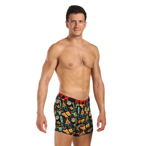 Styx Bărbați boxer pantaloni scurți lungi artă sport cauciuc toohot (UN1458)