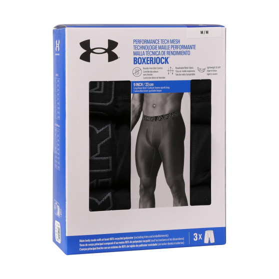 3PACK boxeri bărbați Under Armour negri (1383886 001)