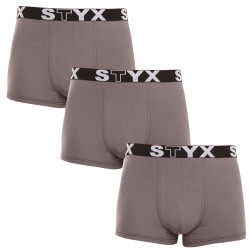 3PACK Boxeri bărbați Styx elastic sport mărimi mari gri închis (R10636363)