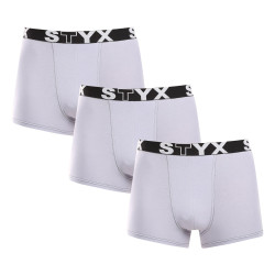 3PACK boxeri bărbați Styx elastic sport gri (G10676767)