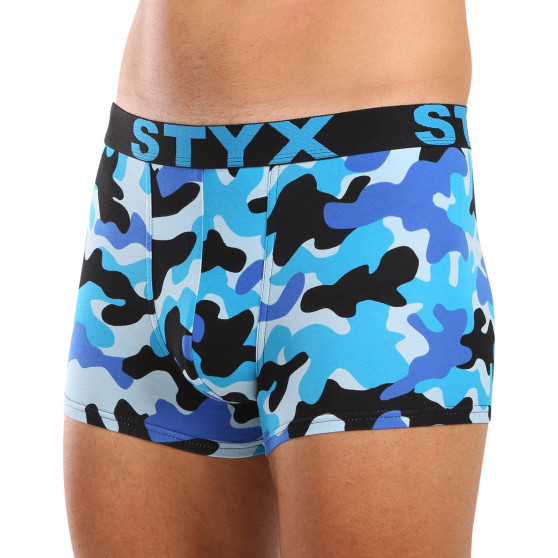 Styx Bărbați boxer pantaloni scurți artă sport cauciuc camuflaj albastru (G1850)