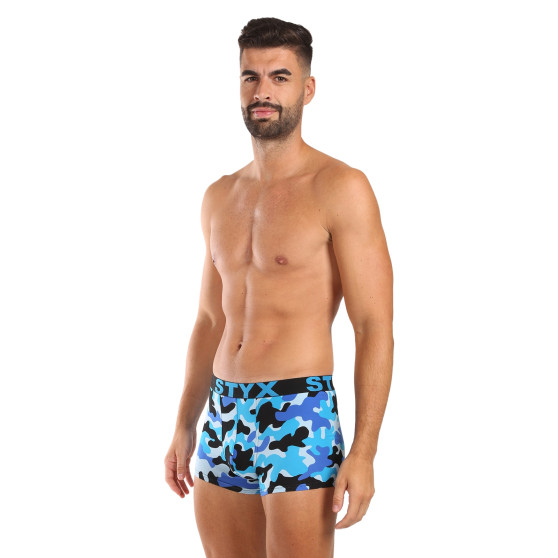 Styx Bărbați boxer pantaloni scurți artă sport cauciuc camuflaj albastru (G1850)