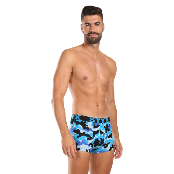 Styx Bărbați boxer pantaloni scurți artă sport cauciuc camuflaj albastru (G1850)