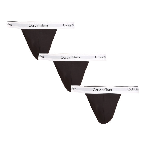 3PACK tanga pentru bărbați Calvin Klein negru (NB3226A-001)