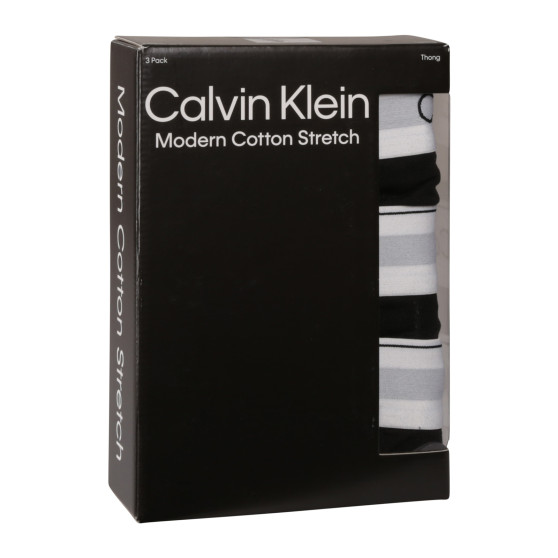 3PACK tanga pentru bărbați Calvin Klein negru (NB3226A-001)