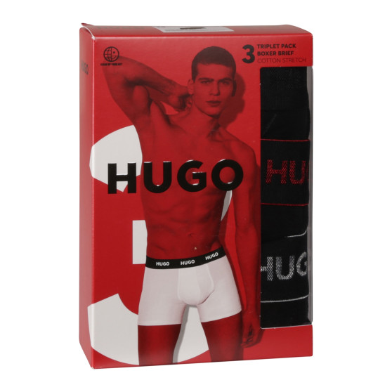 3PACK boxeri bărbați HUGO negri (50517886 991)